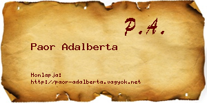 Paor Adalberta névjegykártya